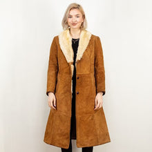 Load image into Gallery viewer, Women Brown Stylish Shearling Trench Coat

