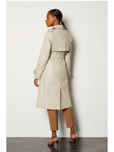 Load image into Gallery viewer, Womens Stylish Beige Leather Trench Coat
