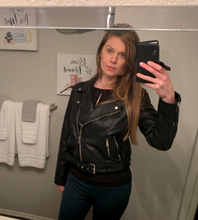 Load image into Gallery viewer, Women&#39;s Belted Faux Leather Jacket
