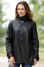 Load image into Gallery viewer, Womens Smooth Black Lambskin Long Jacket

