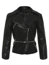 Load image into Gallery viewer, Women’s Black Standard Slim Fit Leather Jacket
