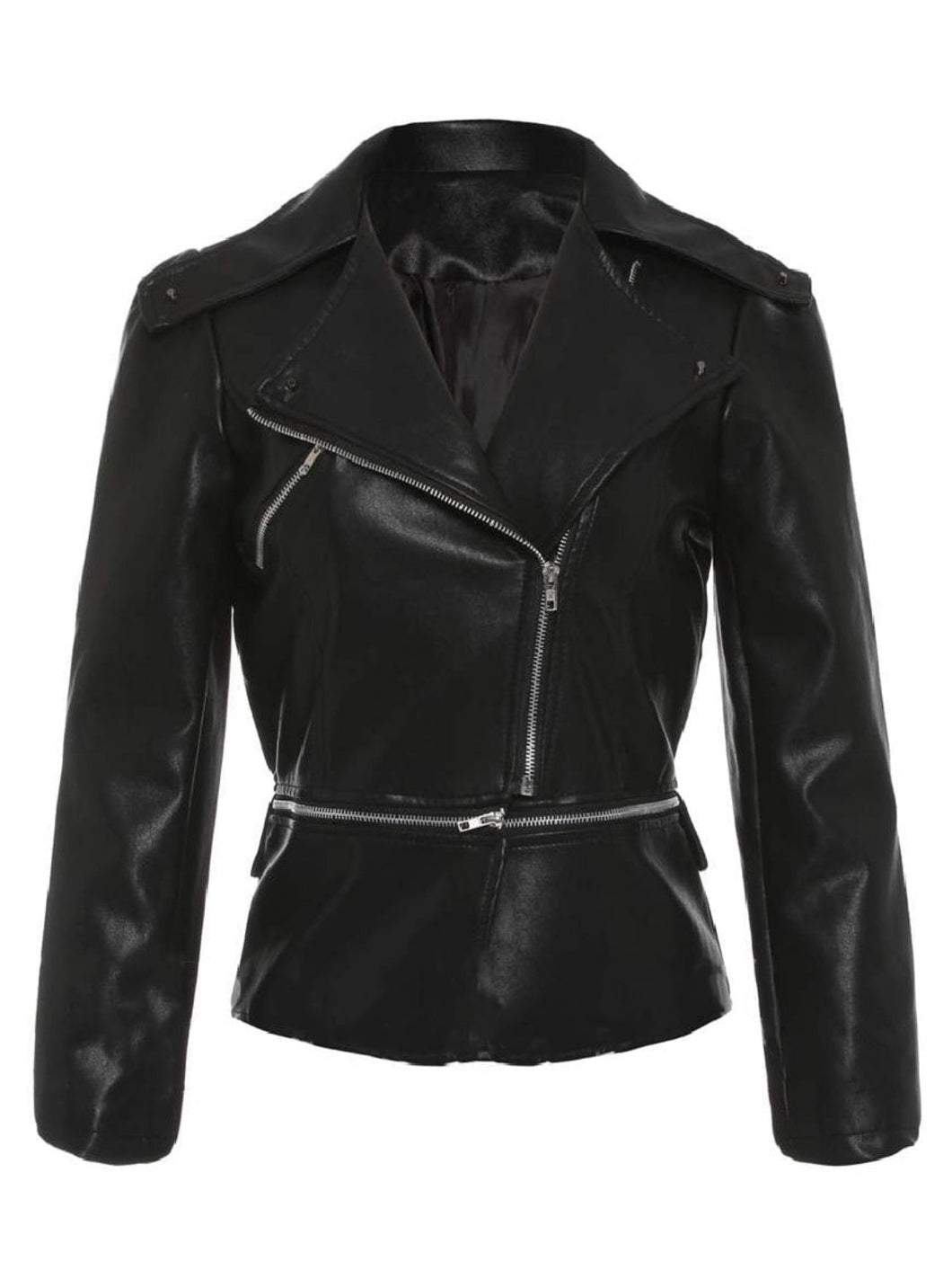 Women’s Black Standard Slim Fit Leather Jacket