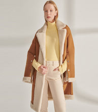 Load image into Gallery viewer, Womens Elegant Shearling Leather Long Coat
