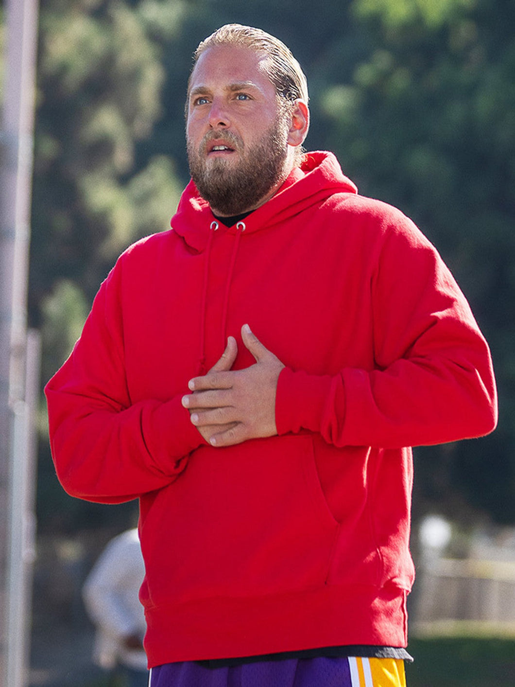 Jonah Hill You People 2023 Red Hooded Jacket