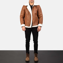 Load image into Gallery viewer, Mens Glamorous Brown Shearling Jacket
