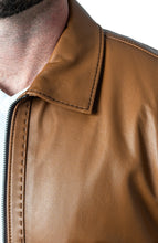 Load image into Gallery viewer, Mens Brown Genuine Biker Leather Jacket
