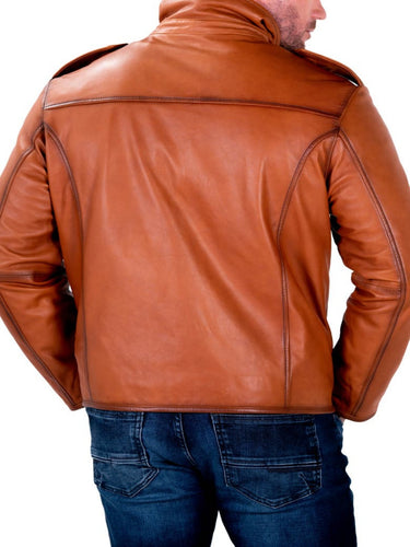 Mens Glamorous Brown Leather Jacket