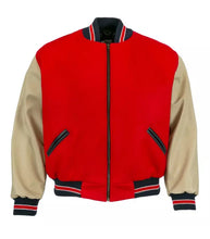 Load image into Gallery viewer, Unisex Glamorous Red Varsity Jacket
