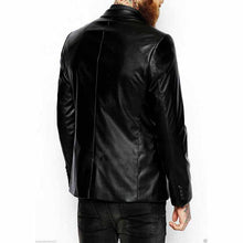 Load image into Gallery viewer, Mens Stylish Black Leather Blazer
