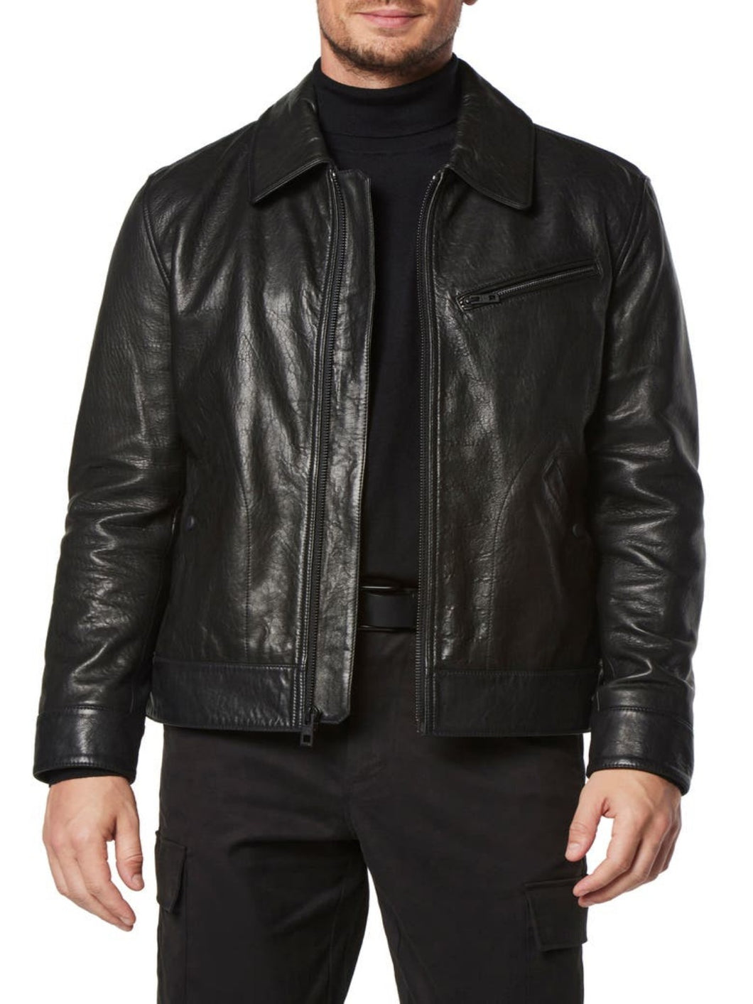 Mens Black Designer Motorcycle Leather Jacket