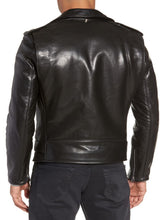 Load image into Gallery viewer, Mens Glamorous Dark Black Biker Leather Jacket
