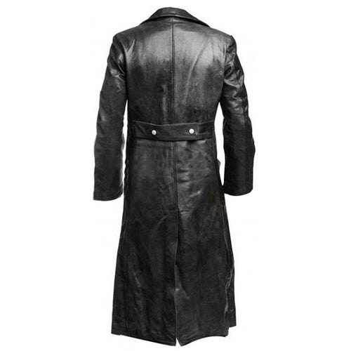 Officer Military German Classic Leather Trench Coat