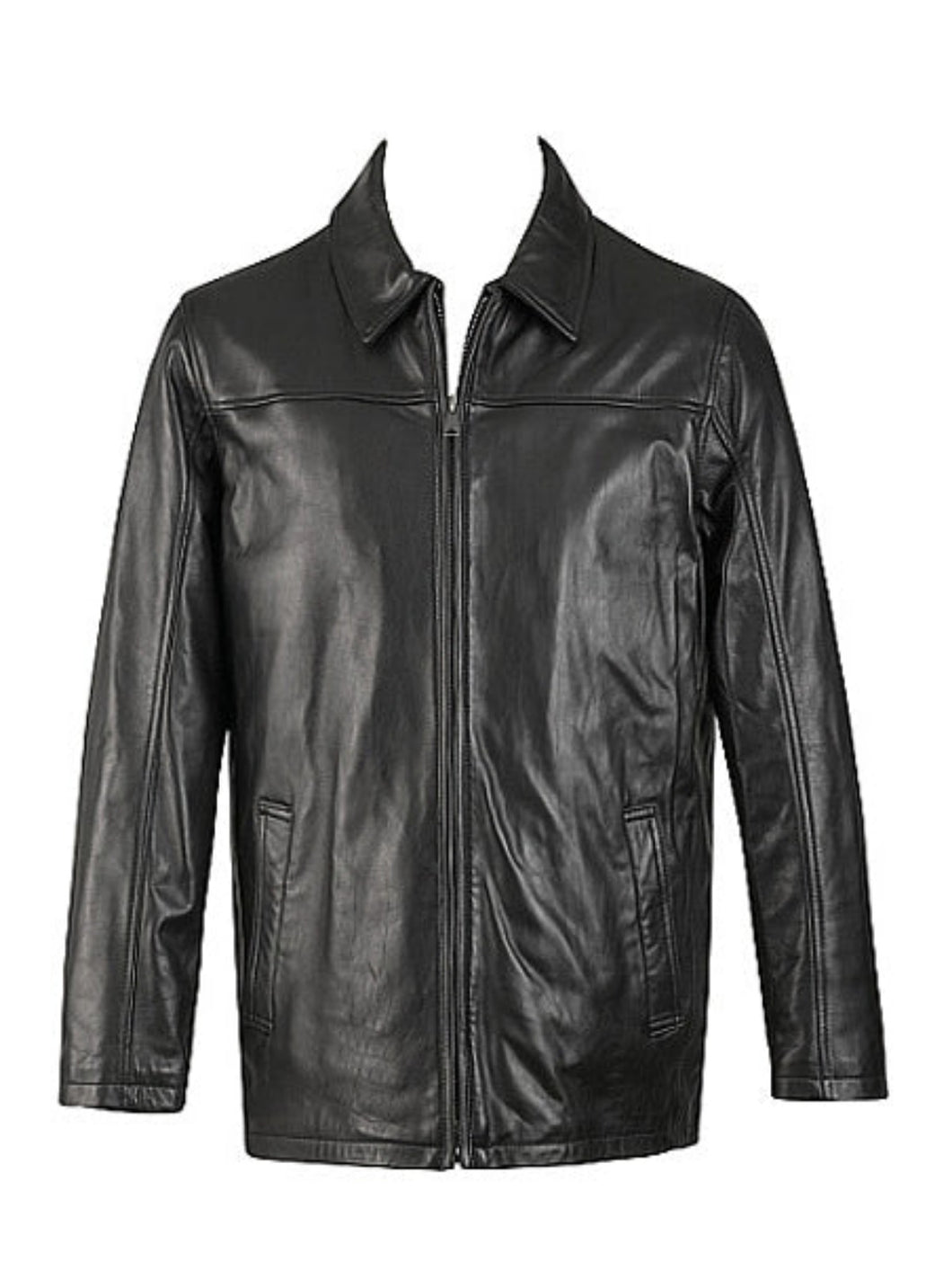 New Mens Big and Tall Motorcycle Black Leather Jacket