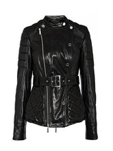 Load image into Gallery viewer, Women Black Quilted Leather Jacket
