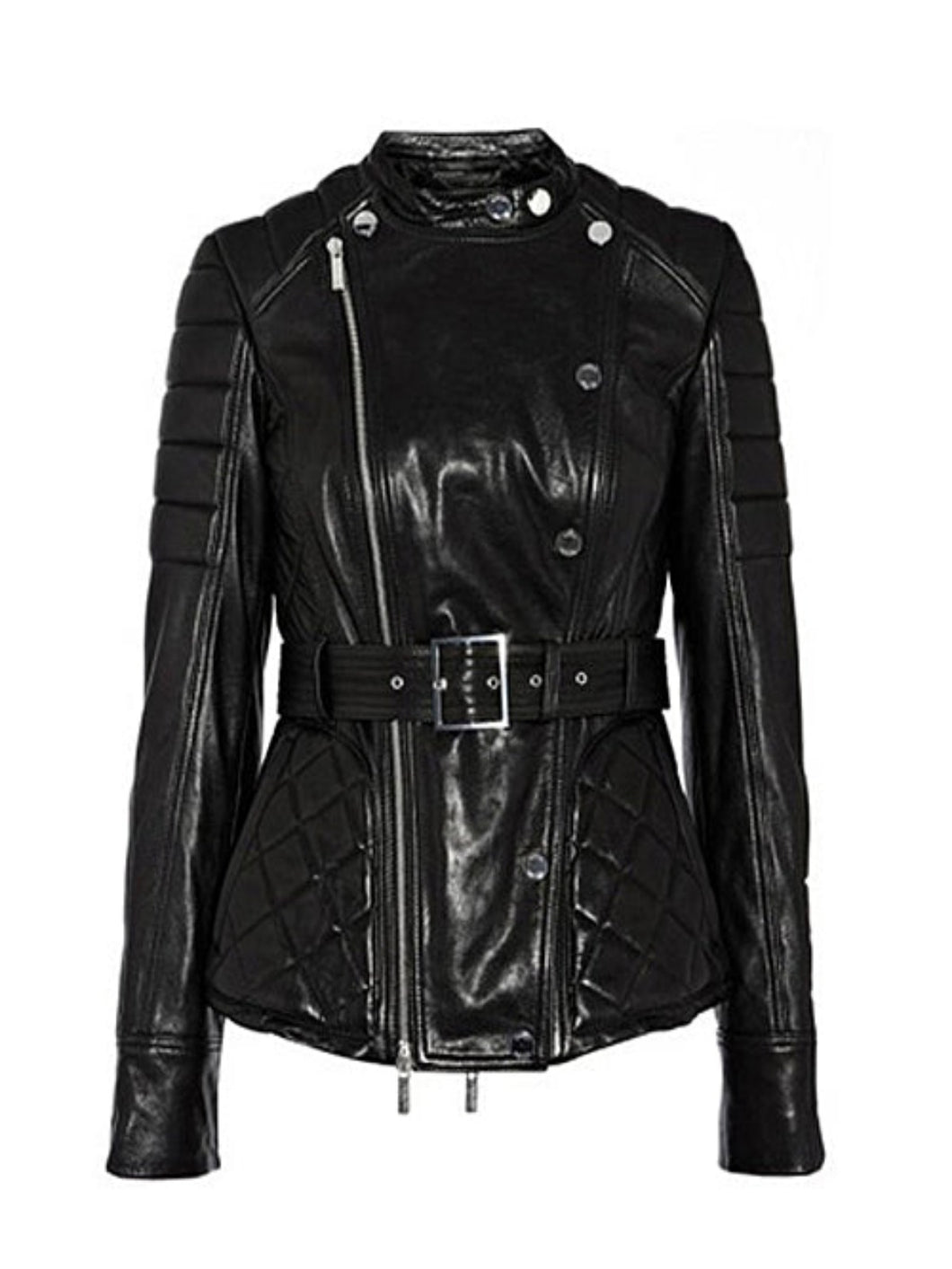 Women Black Quilted Leather Jacket
