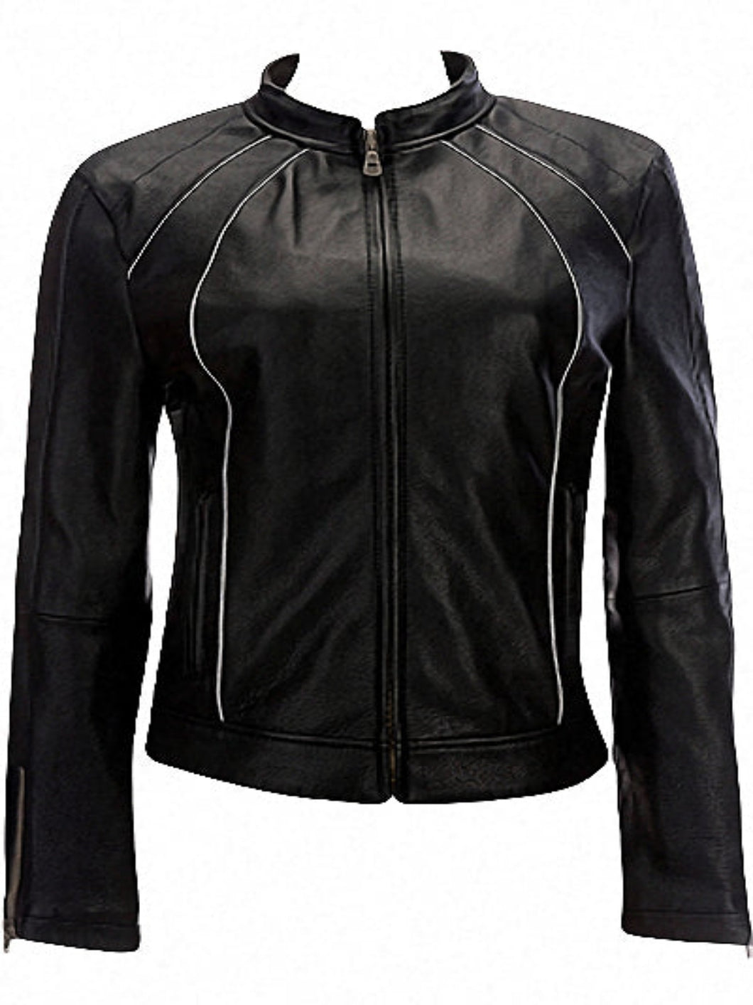 Womens Black Leather Street Smart Jacket