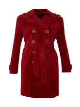 Load image into Gallery viewer, Woman Red Suede Coat
