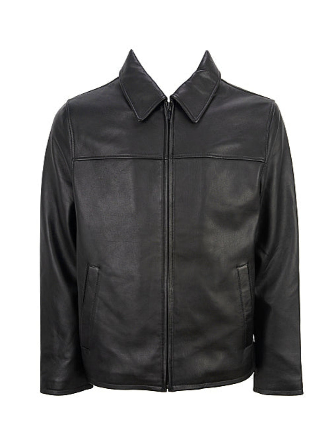 Mens Big and Tall Motorcycle Black Leather Jacket