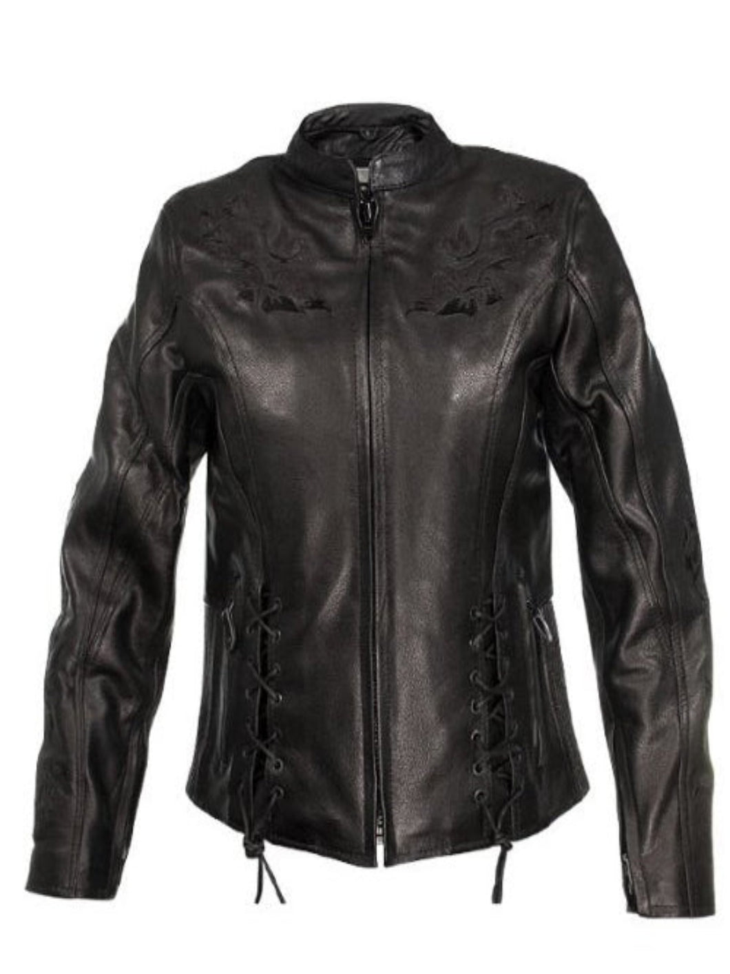 Womens Desptert Designer Black leather Biker Jacket
