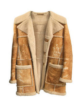 Load image into Gallery viewer, Unisex Brown Sheepskin Shearling Coat
