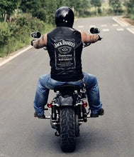 Load image into Gallery viewer, Mens Jack Daniels Black Leather Motorcycle Vest
