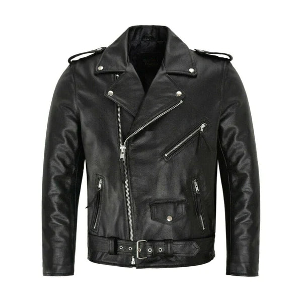 Men's Brando Motorcycle Biker Style Leather Jacket