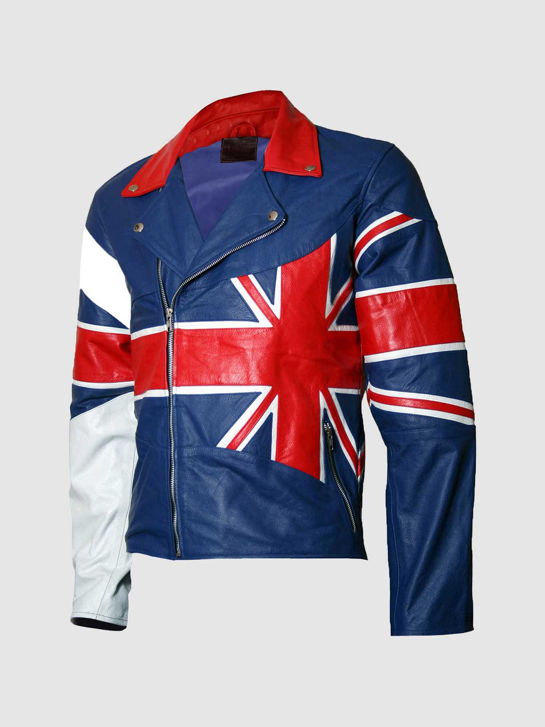 Men's Union Jack Flag Biker Leather Jacket
