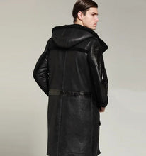 Load image into Gallery viewer, Mens Shearling Winter Leather Thick Coat
