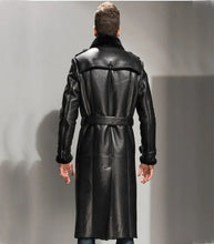 Load image into Gallery viewer, Mens Glamorous Long Black Shearling Leather Coat
