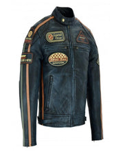 Load image into Gallery viewer, Mens British Wax Biker Leather Jacket
