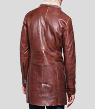 Load image into Gallery viewer, Mens Stylish Brown Mid-Length Shearling Coat
