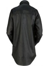 Load image into Gallery viewer, Mens Prominent Look Real Black Leather Shirt
