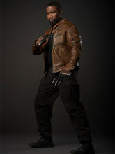 Load image into Gallery viewer, White Arrow Micheal Jai Brown Leather Jacket
