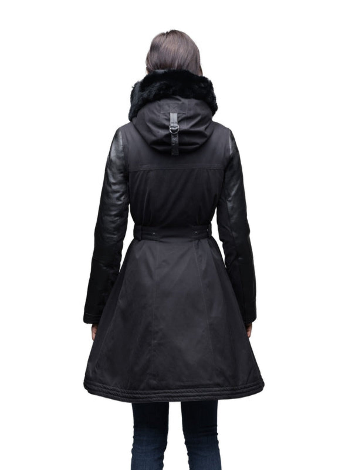 Womens Stylish Black Bomber Fur Collar Coat – boneshia