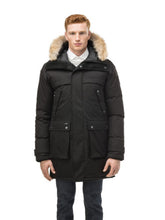 Load image into Gallery viewer, Mens Decent Black Long Hooded Jacket
