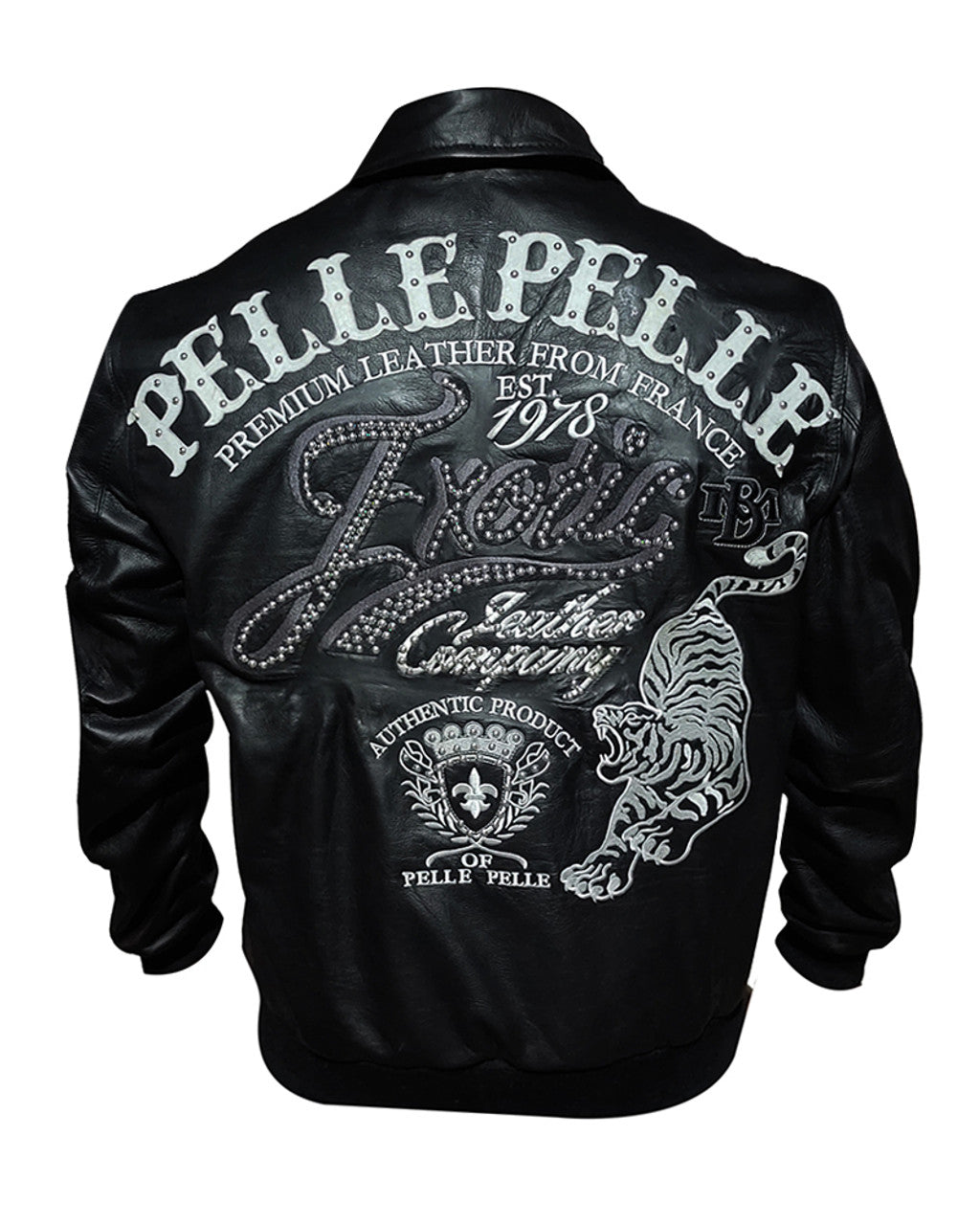 Pelle Pelle Exotic Ghost Black Bomber Leather Jacket