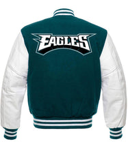 Load image into Gallery viewer, Philadelphia Eagles Varsity Green and White Jacket
