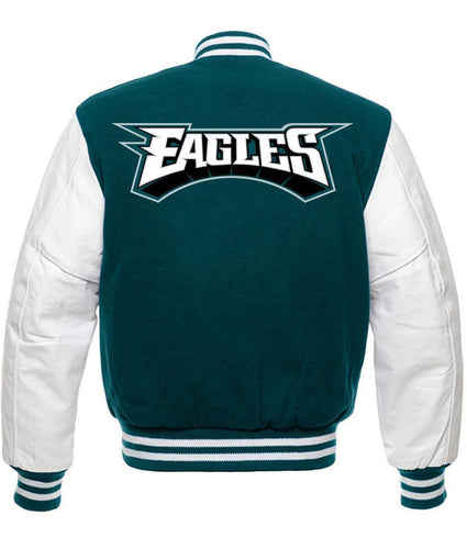 Philadelphia Eagles Varsity Green and White Jacket