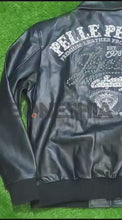 Load and play video in Gallery viewer, Pelle Pelle Exotic Ghost Black Bomber Leather Jacket

