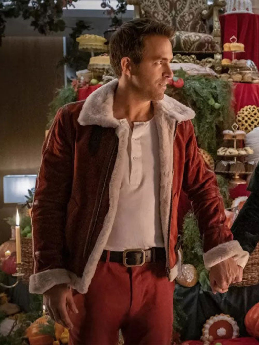 Ryan Reynolds Spirited Red Leather Jacket