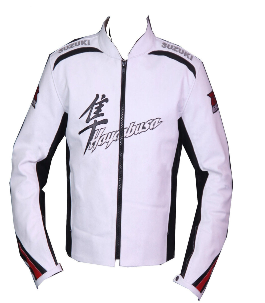 Suzuki Hayabusa White Biker Jacket