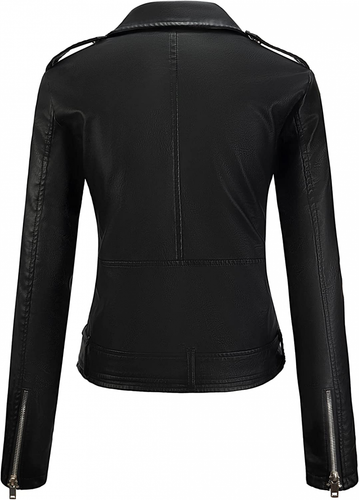 Women’s Stylish Black Motorcycle Leather Jacket