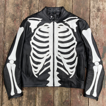 Load image into Gallery viewer, Men&#39;s Vanson Skeleton Bones Red Leather Jacket
