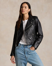 Load image into Gallery viewer, Women&#39;s Sheepskin Leather Moto Jacket
