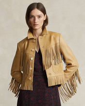 Load image into Gallery viewer, Women&#39;s Fringe Waxed Leather Jacket
