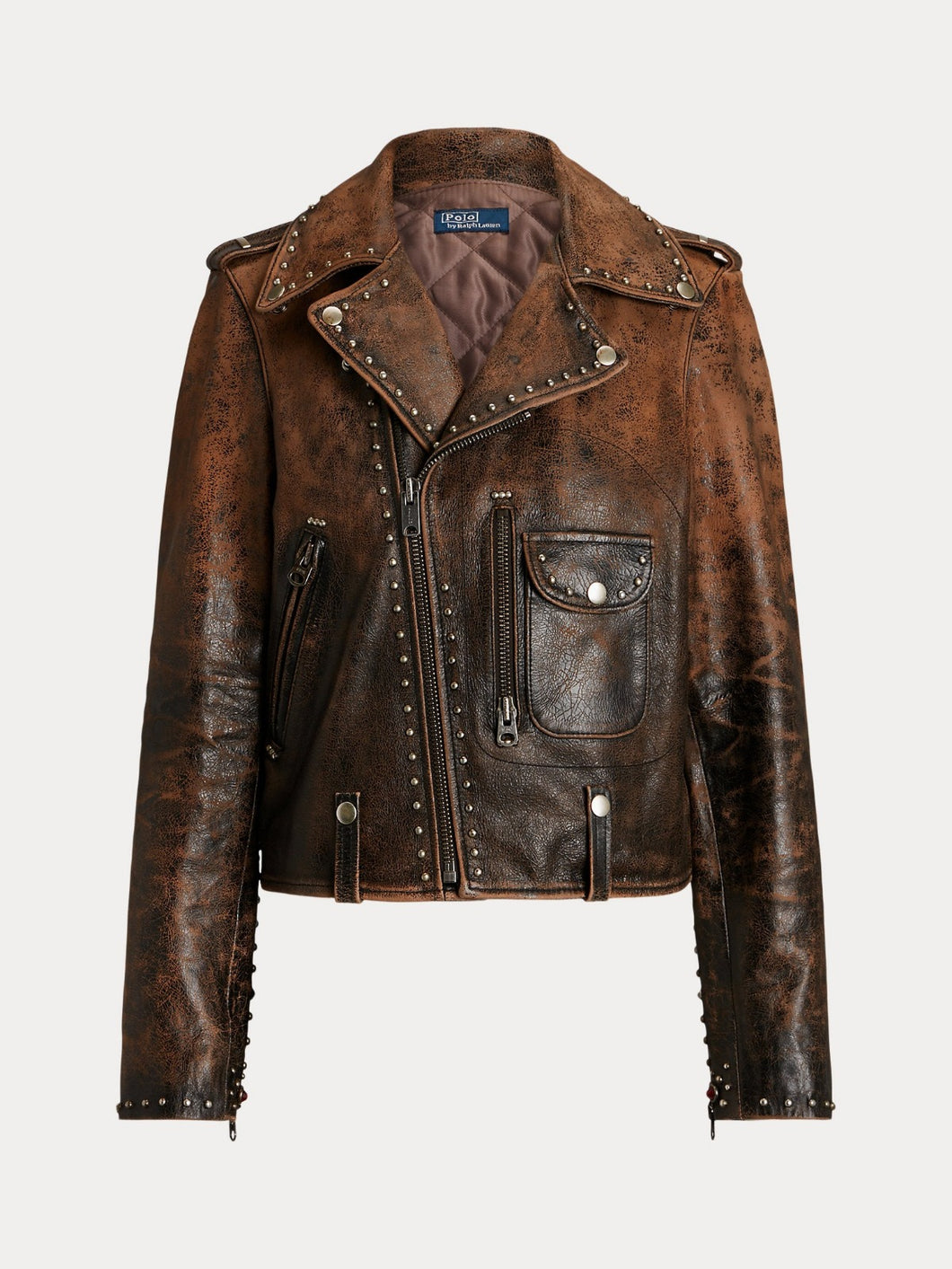 Women's Studded Leather Moto Jacket
