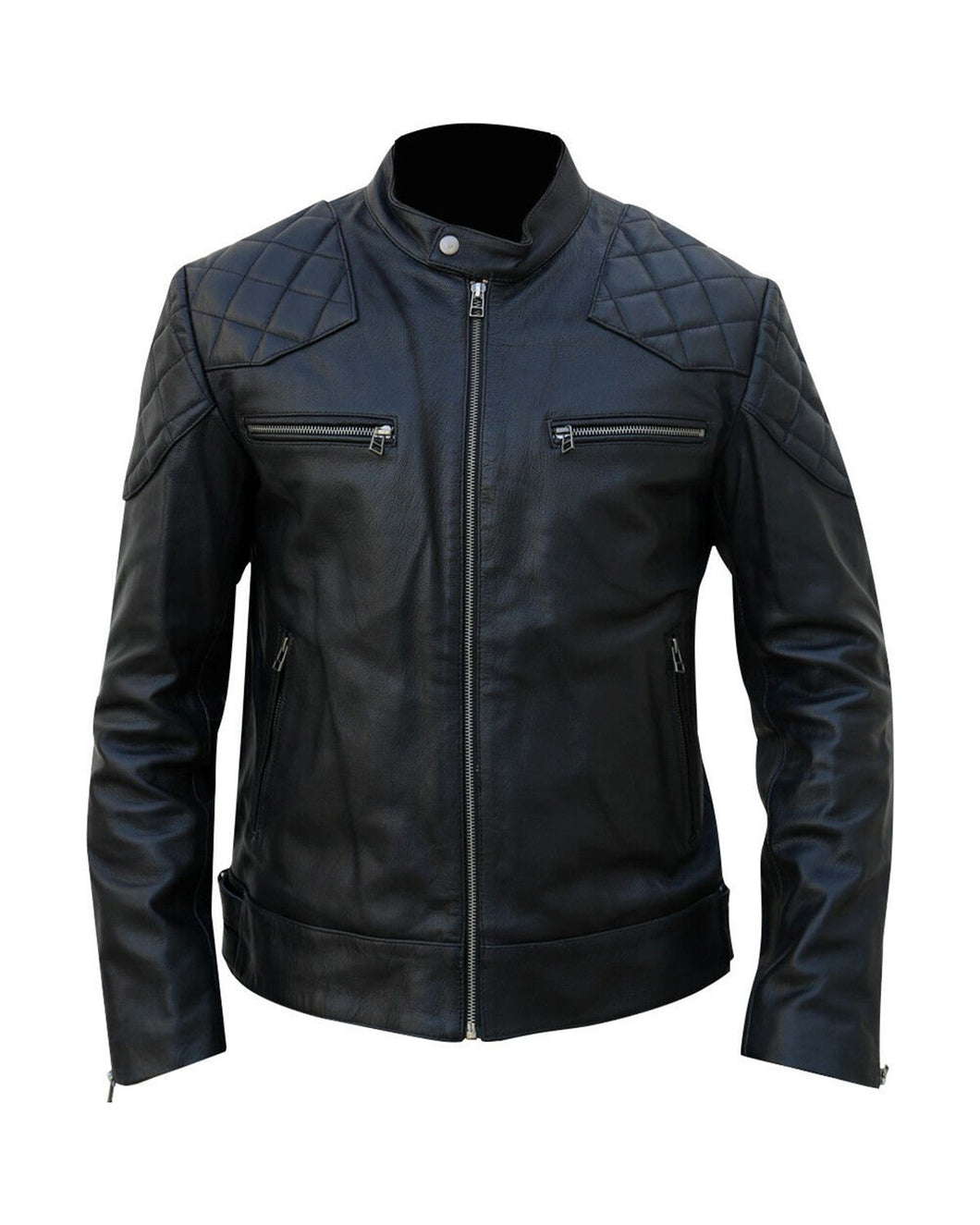 Men's Stylish Black Leather Biker Jacket