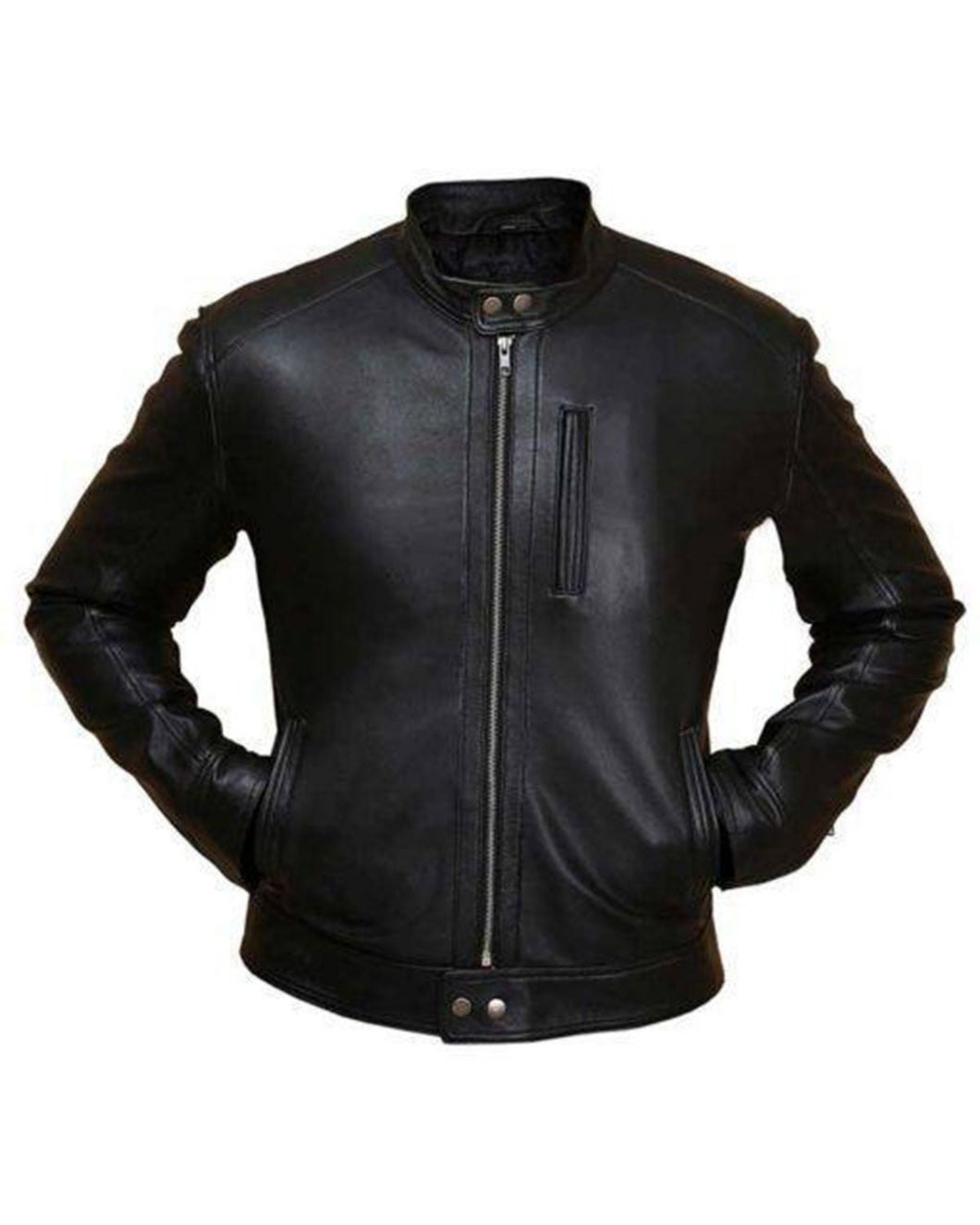 Men's Black Biker Hunt Real Leather Jacket