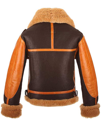 Men's Choco Aviator Real Leather Jacket
