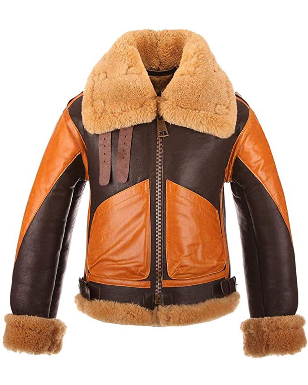 Men's Choco Aviator Real Leather Jacket